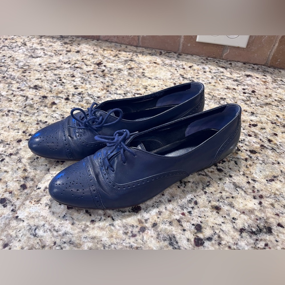 Vintage Bass Oxford shoes in navy blue